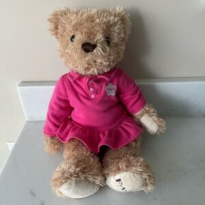 FAO Schwarz Pink and Tan Stuffed Bear